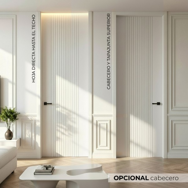 Puerta suelo a techo lacada Minerva cristal