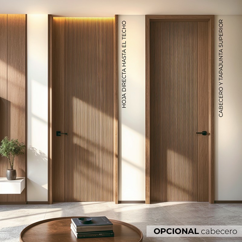 Puerta suelo a techo madera lisa...