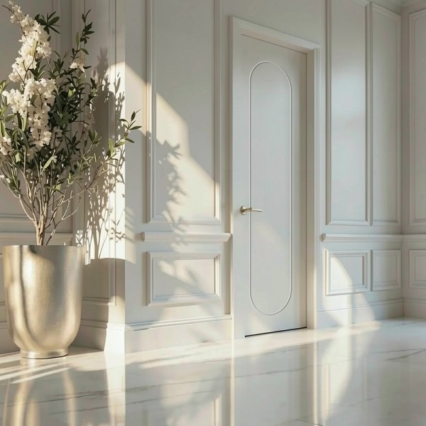 Puerta Interior Blanca Lacada Modelo Redo 2