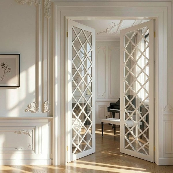 Puerta industrial abatible suelo a techo de madera lacada... 2