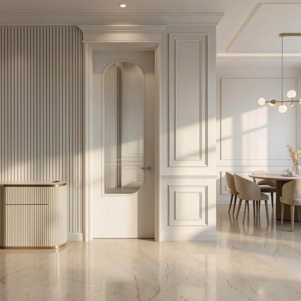 Puerta Interior con Cristal Lacada Minerva
