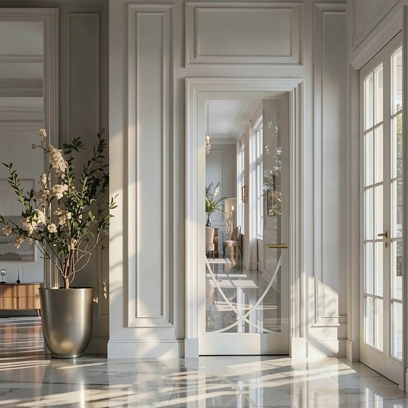 Puerta Interior con Cristal Lacada Aiden