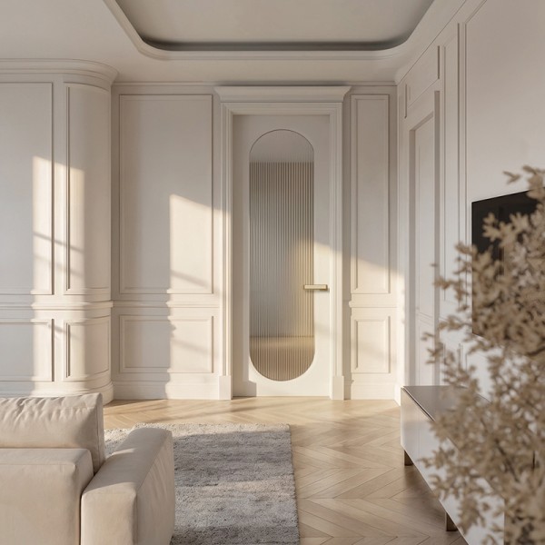 Puerta de Interior con Cristal Lacada Modelo Redo