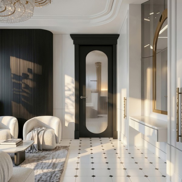 Puerta de Interior con Cristal Lacada Modelo Redo