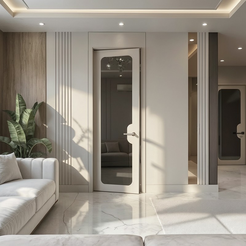 Puerta de Interior con Cristal Lacada...