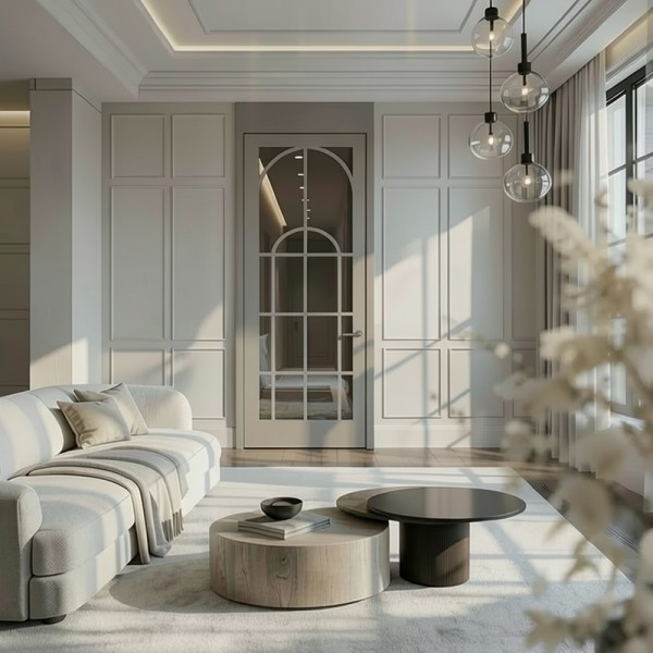 Puerta de Interior con Cristal Lacada Modelo Cuarzo