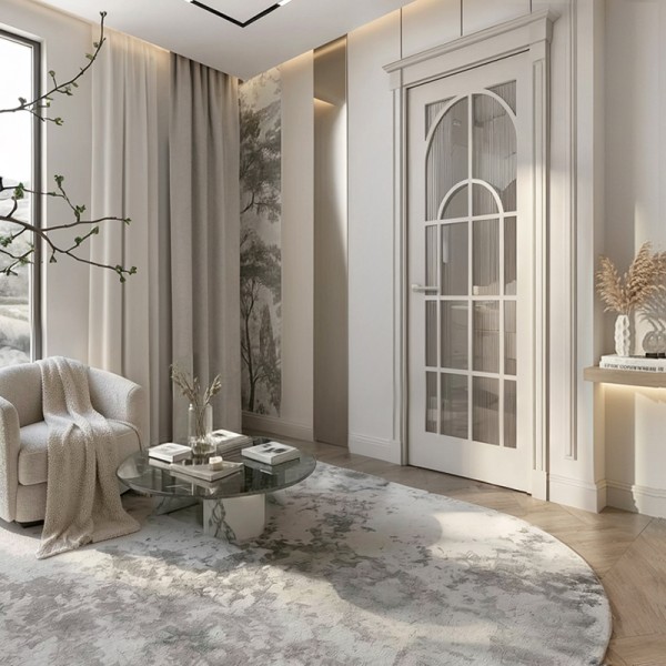 Puerta de Interior con Cristal Lacada Modelo Cuarzo