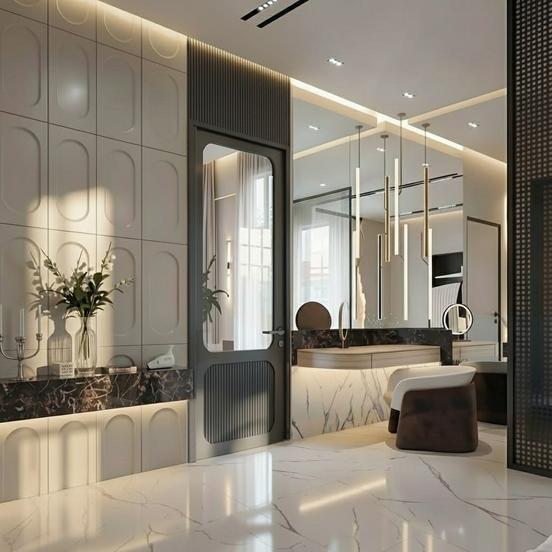 Puerta Interior con Cristal Lacada Gea