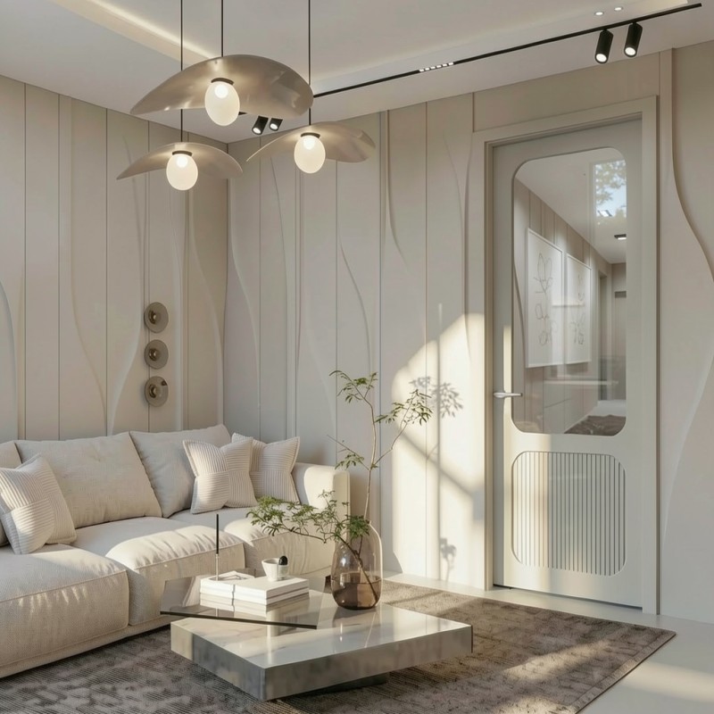 Puerta Interior con Cristal Lacada Gea