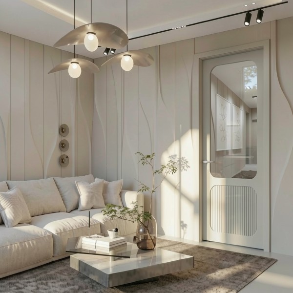 Puerta Interior con Cristal Lacada Gea