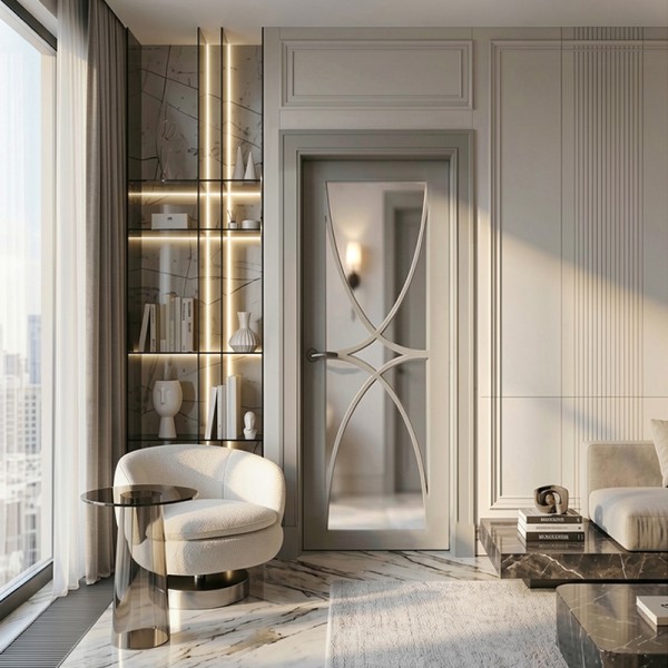 Puerta de Interior con Cristal Lacada Modelo Gotic