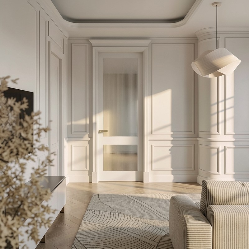 Puerta de Interior con Cristal Lacada...