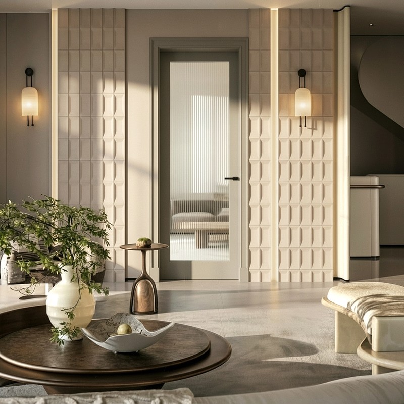 Puerta de Interior con Cristal Lacada...