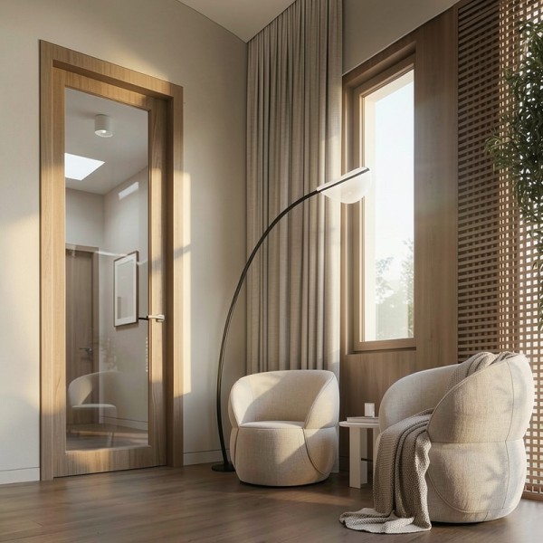 Puerta Interior de madera con Cristal Universal (1 ó 2...