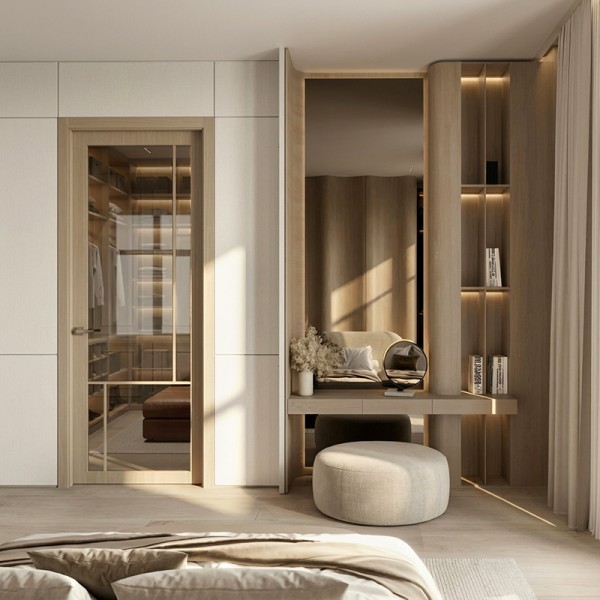Puerta Interior de madera con Cristal Vera