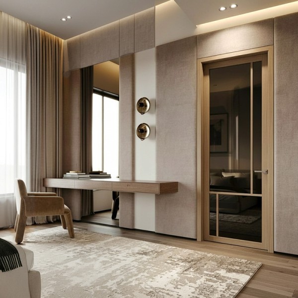 Puerta Interior de madera con Cristal Vera