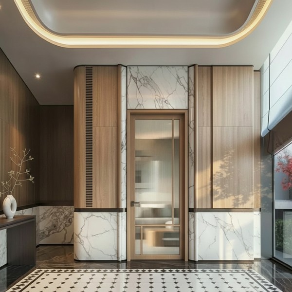 Puerta Interior de madera con Cristal Vera