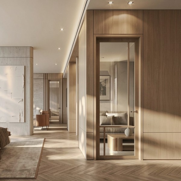 Puerta Interior de madera con Cristal Vera