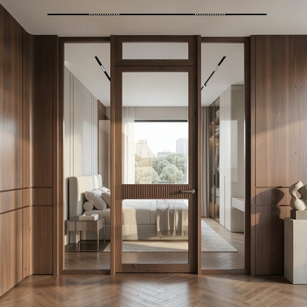 Puerta Interior de madera con Cristal Geisha