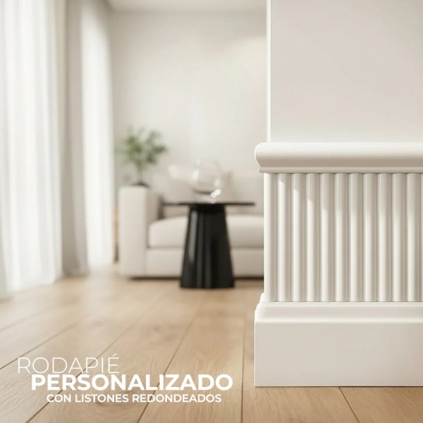 Rodapié Blanco Lacado Magna personalizable listones
