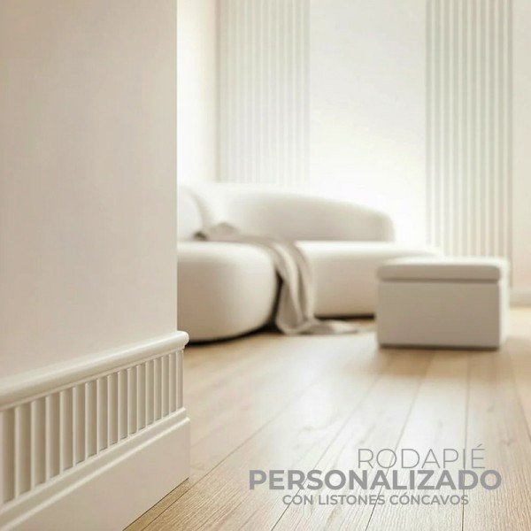 Rodapié Blanco Lacado Magna personalizable listones