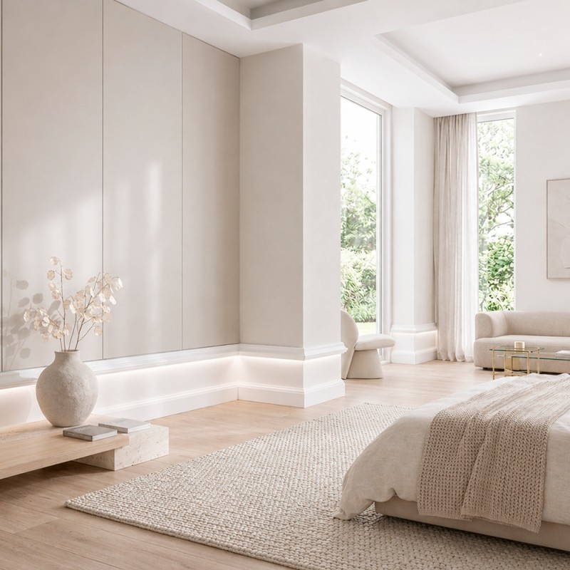 Rodapié Lacado modelo Neoclásico Led