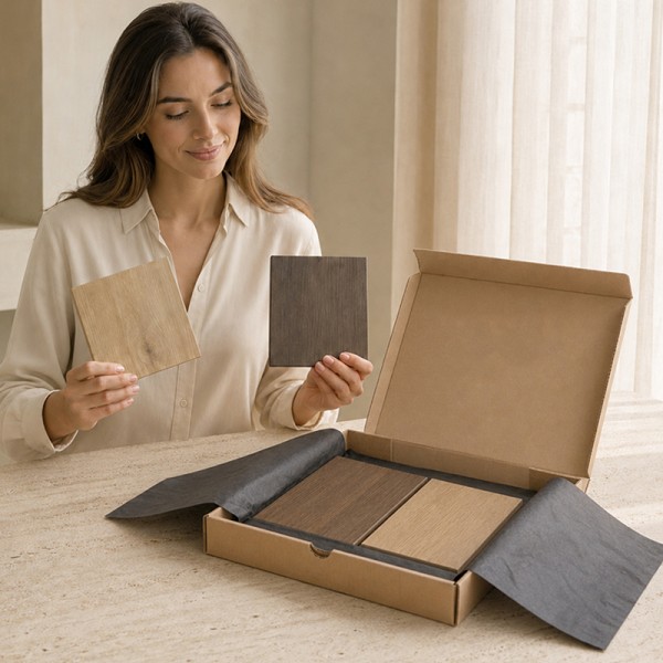 Caja de muestras de maderas y tintes (envío gratis) 2