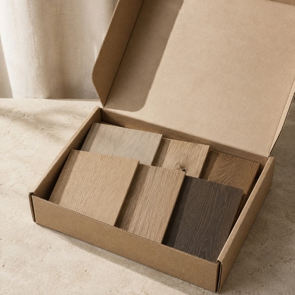 Caja de muestras de maderas y tintes (envío gratis)