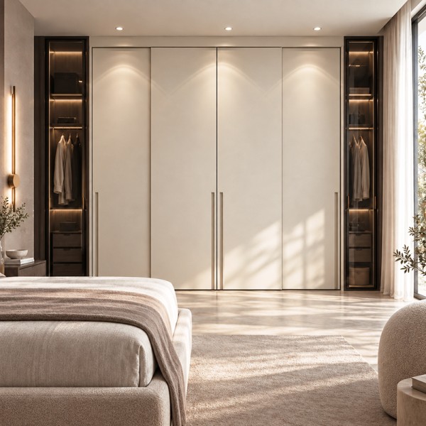 Puertas correderas de armario lacado lisa 2