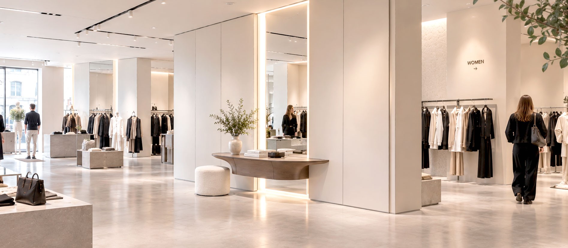 Panel Modelo Liso en espacio comercial