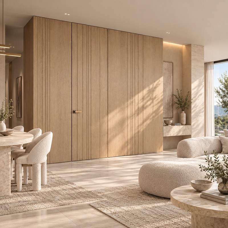 Puerta Oculta de Madera hasta Techo Kenzo