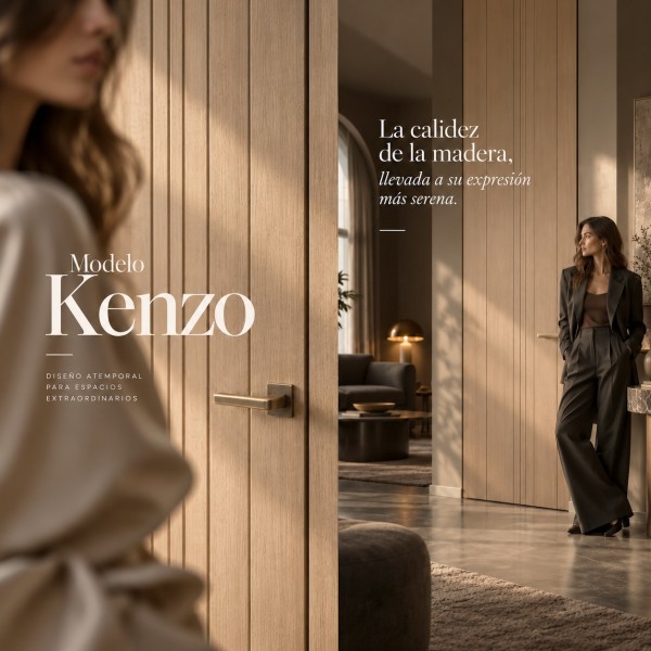 Puerta Oculta de Madera hasta Techo Kenzo