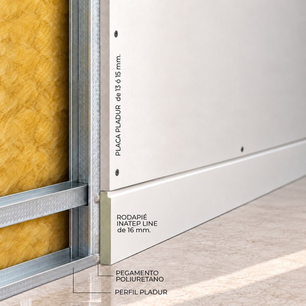 Rodapié Invisible INATEP® | Rodapié enrasado integrado en pared