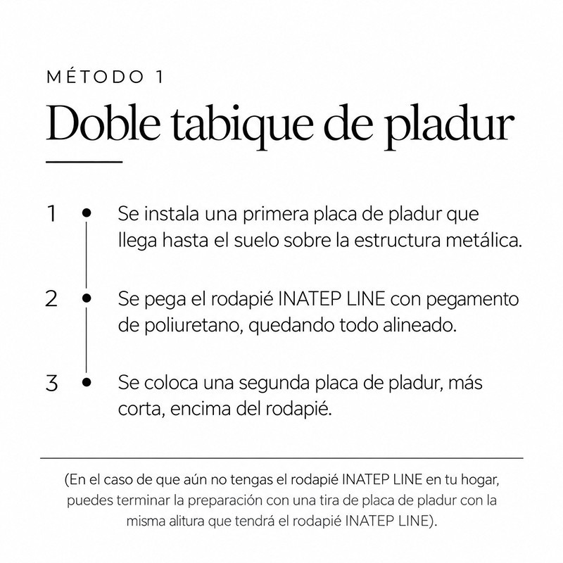 Rodapié Invisible INATEP® | Rodapié enrasado integrado en pared