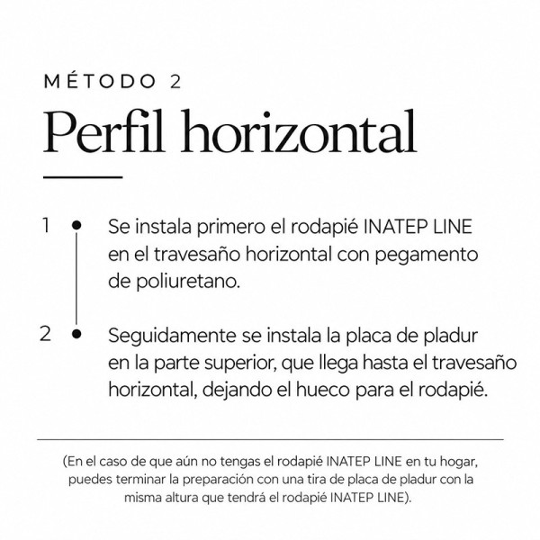 Rodapié Invisible INATEP® | Rodapié enrasado integrado en pared