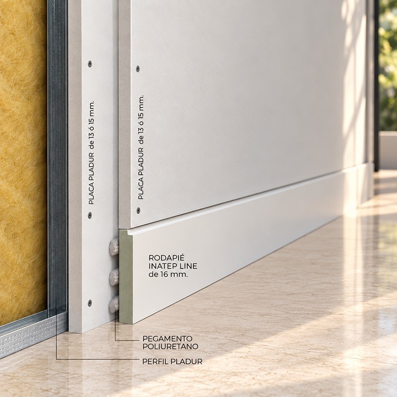 Rodapié Invisible INATEP® | Rodapié enrasado integrado en pared