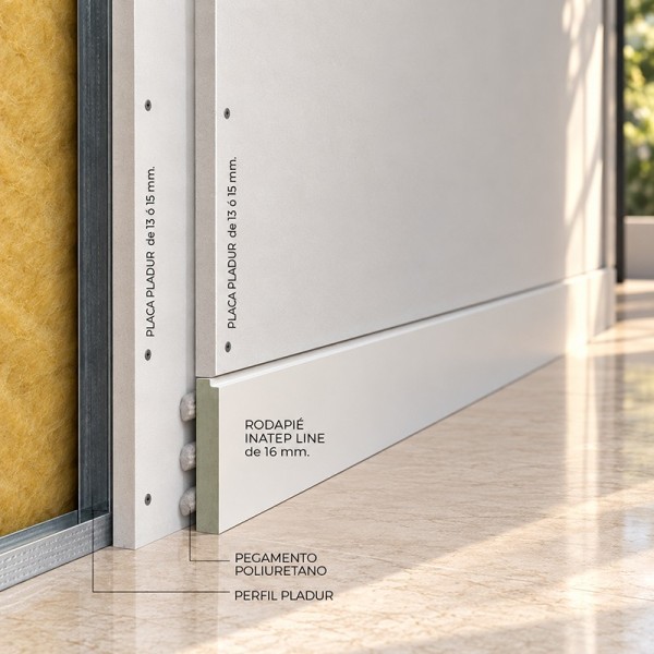 Rodapié Invisible INATEP® | Rodapié enrasado integrado en pared