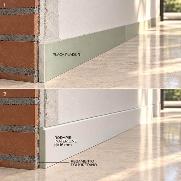 Rodapié Invisible INATEP® | Rodapié enrasado integrado en pared