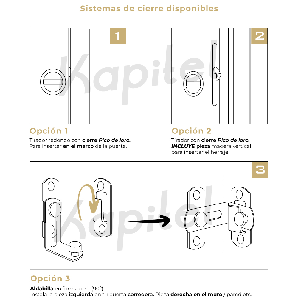 cierres disponibles para puerta de granero