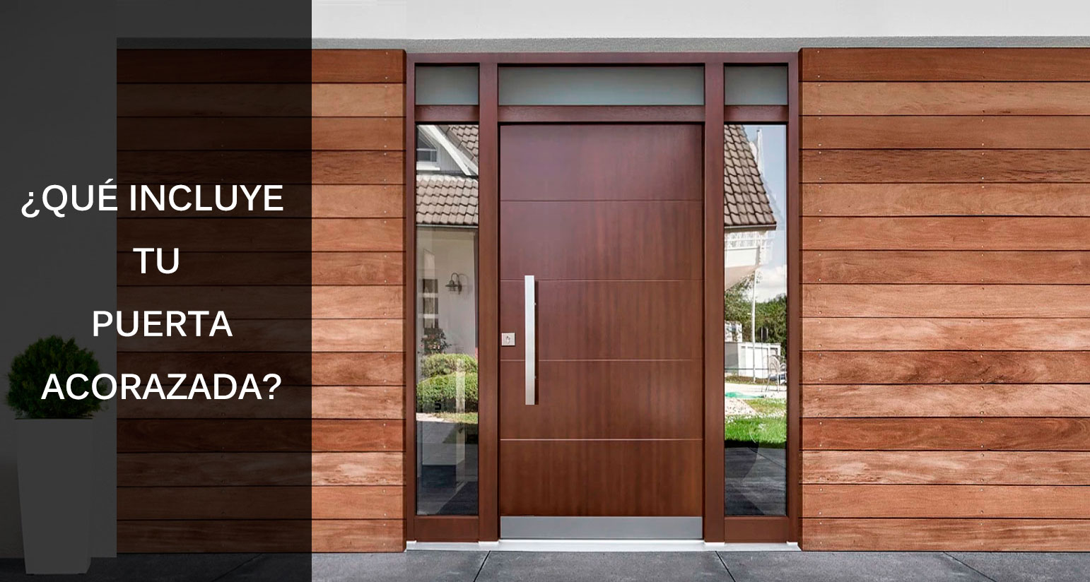 Puertas exterior de madera en vivienda unifamiliar