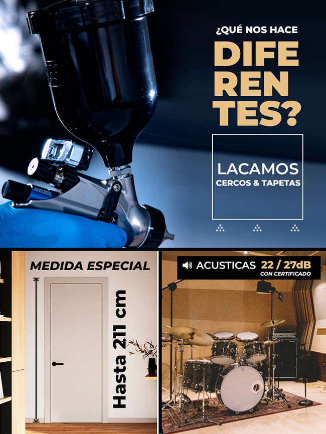 puerta con cercos y tapetas lacados m
