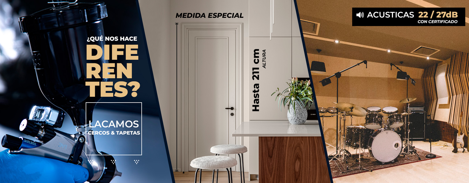 puerta con cercos y tapetas lacados