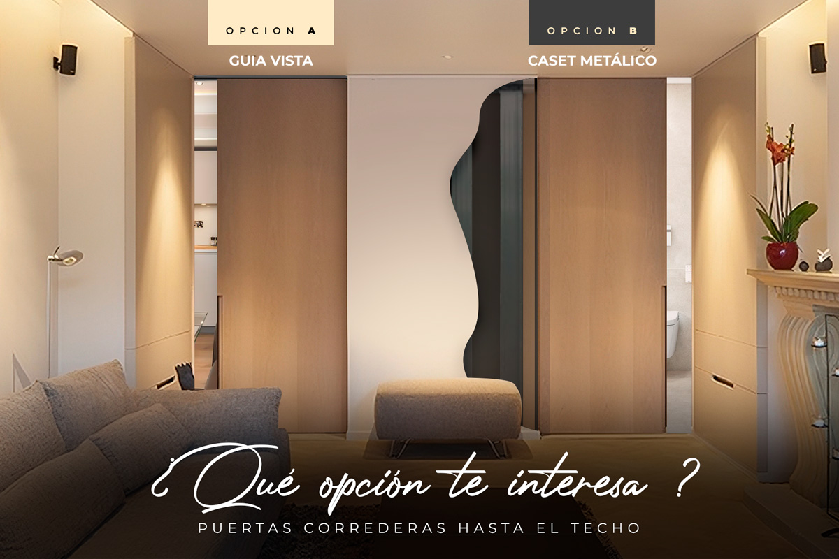 puerta corredera hasta el techo opcion guia opcion caset