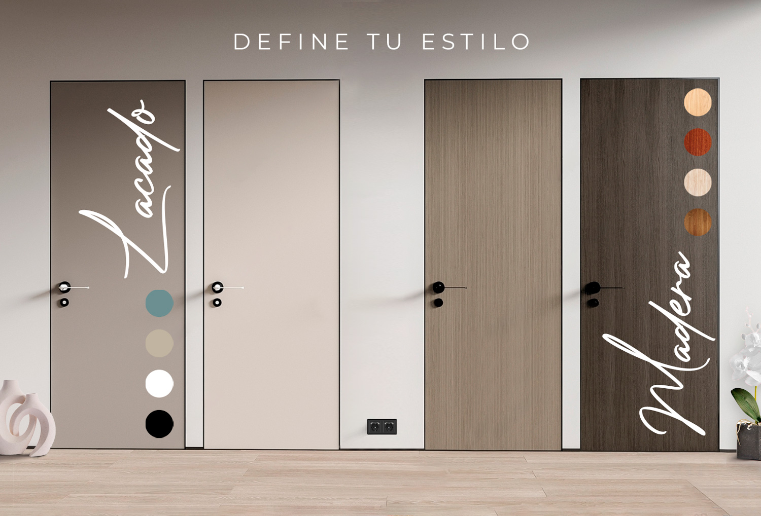 puerta oculta invisible lacado o madera