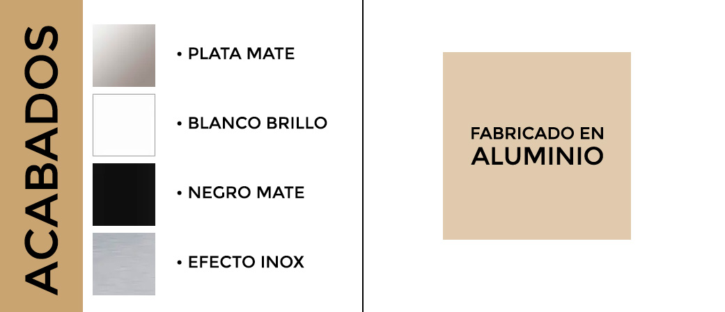 uneros aluminio acabados