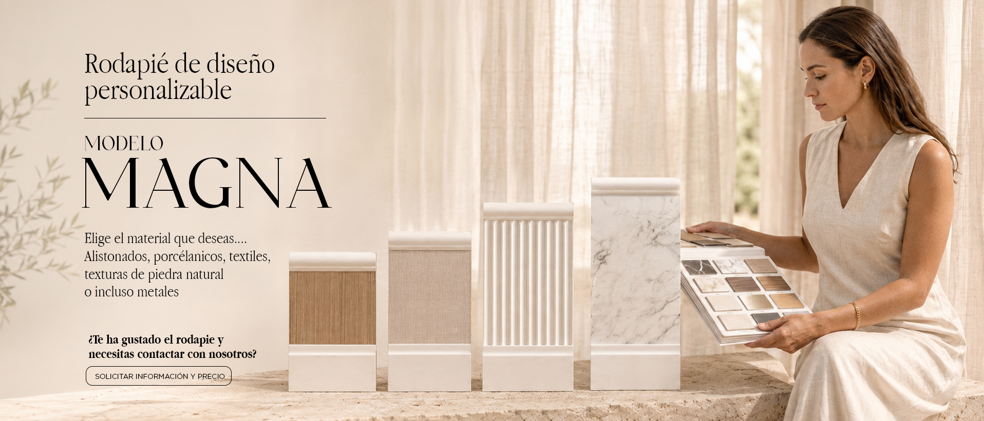 Magna personalizado: elige alistonados, porcelánicos, textiles, texturas de piedra natural o metales