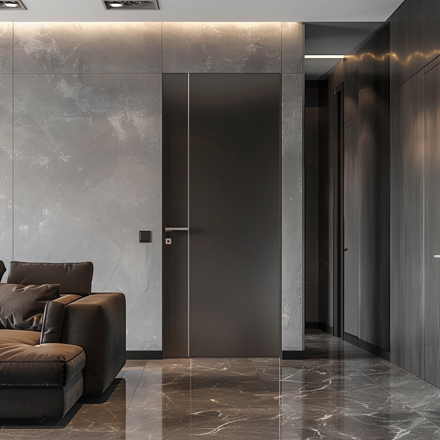 Puerta invisible integrada en pared